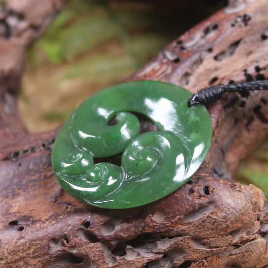 Koru carved from Hapopo Pounamu - NZ Greenstone