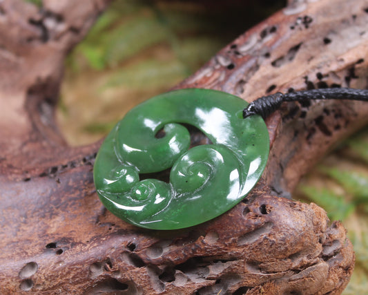 Koru carved from Hapopo Pounamu - NZ Greenstone