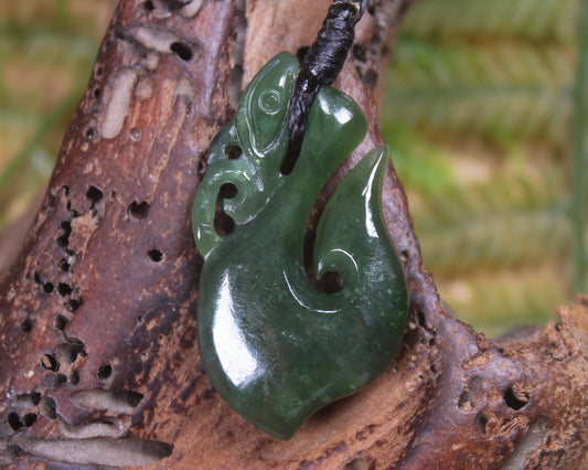 Manaia carved from Kawakawa Pounamu - NZ Greenstone