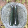Roimata or Teardrop earrings carved from Rimu Pounamu - NZ Greenstone