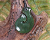 Hei Matau or Fish Hook carved from Kawakawa Pounamu - NZ Greenstone