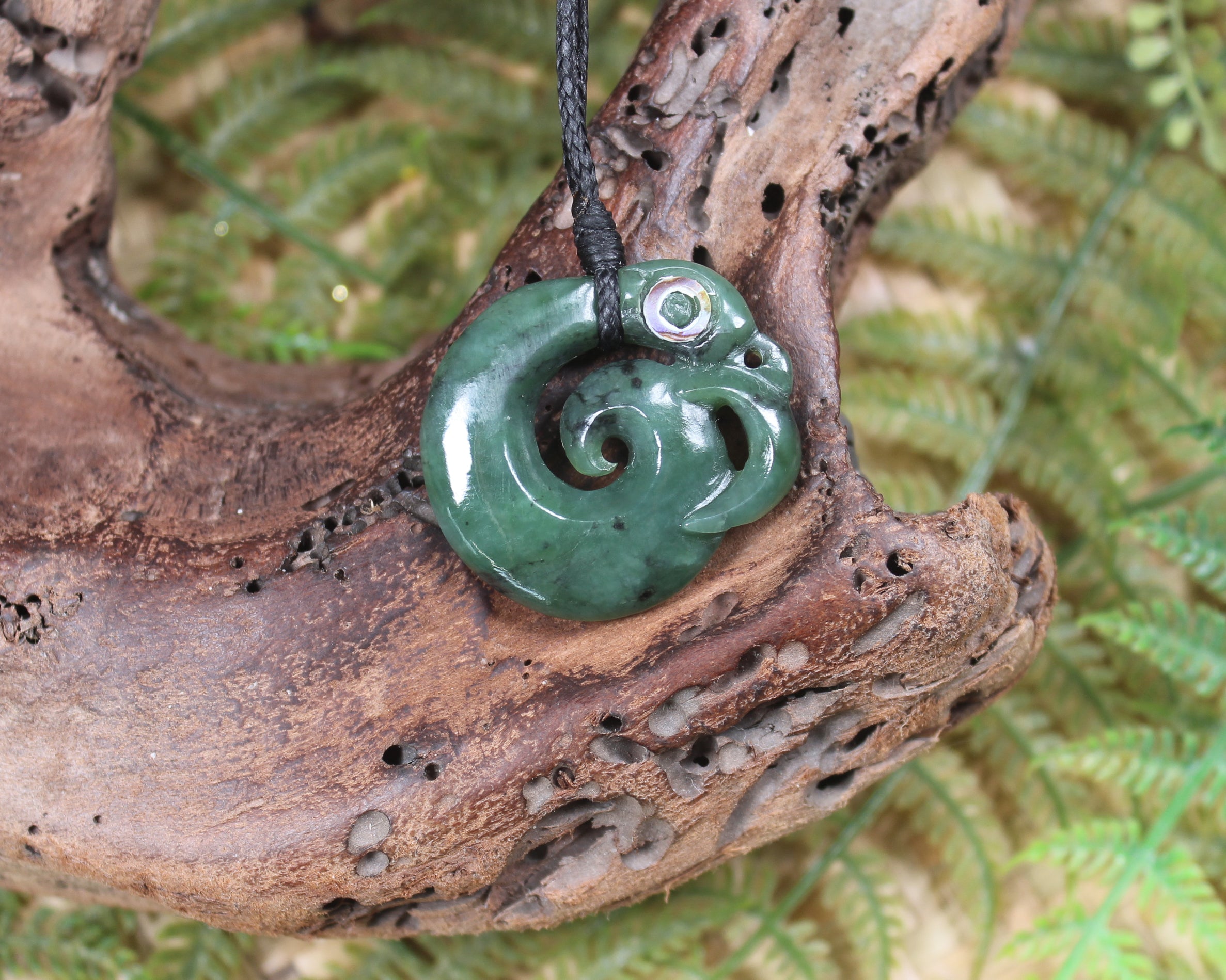 Koropepe carved from Hapopo Pounamu - NZ Greenstone