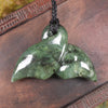 Whale tail carved from Hapopo Pounamu - NZ Greenstone