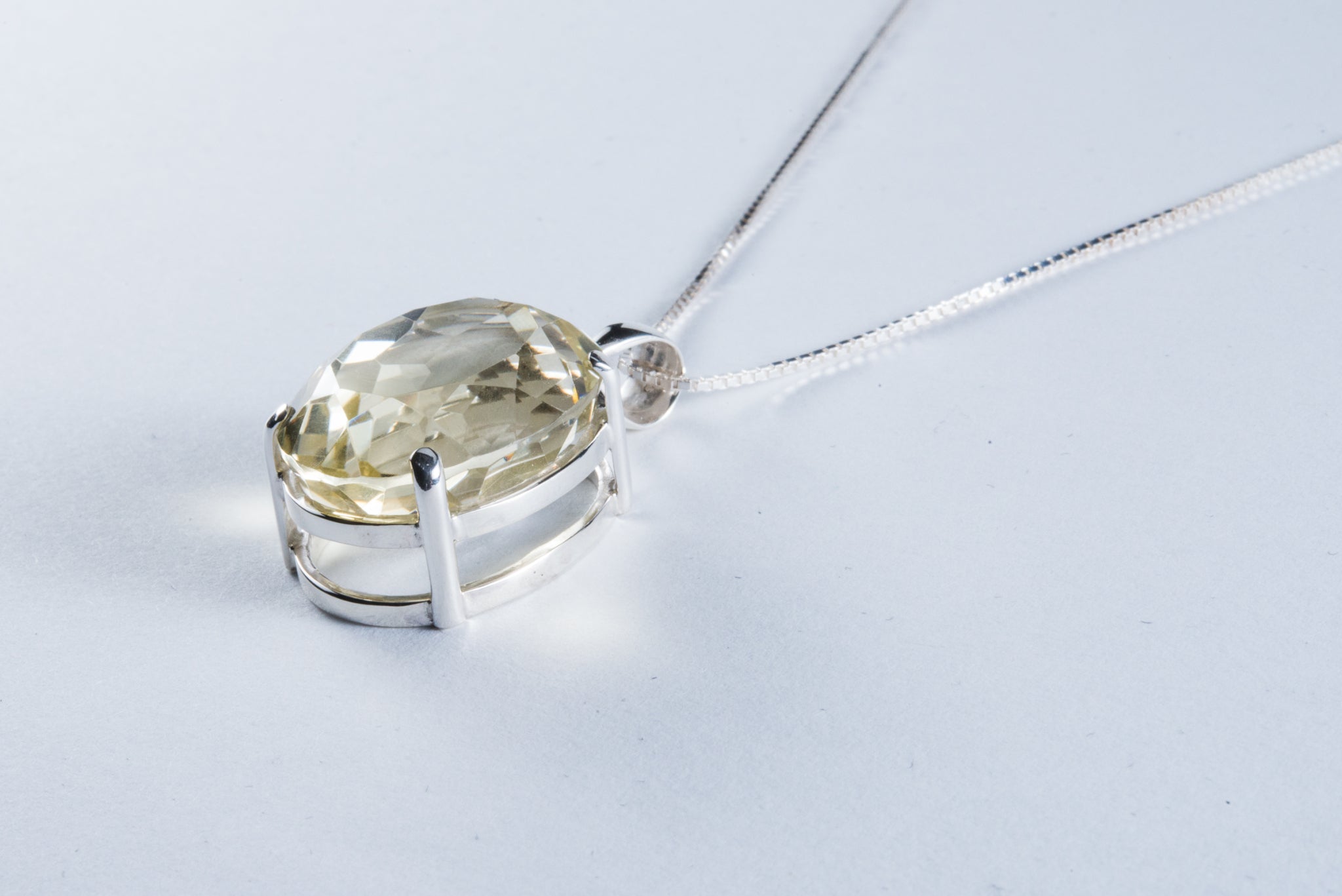 Citrine Sterling Silver Pendant (AZ067)