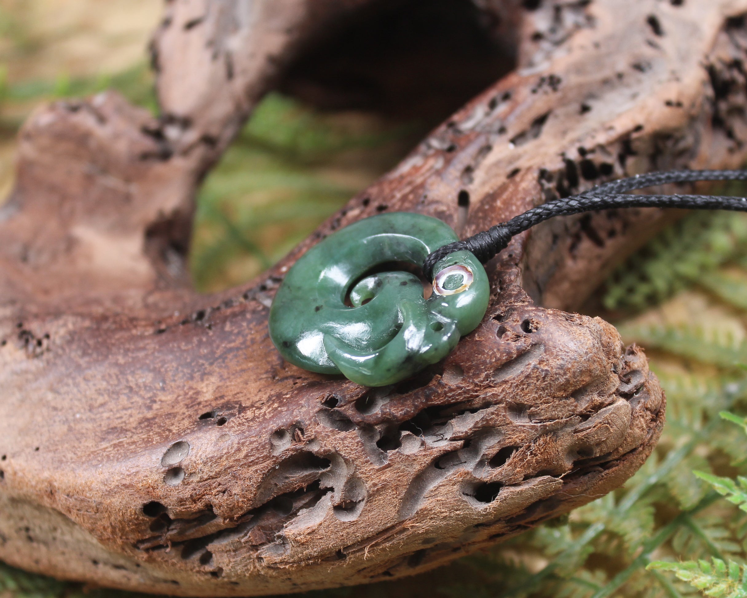 Koropepe carved from Hapopo Pounamu - NZ Greenstone