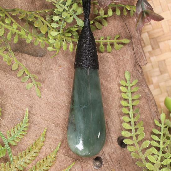 Roimata or Teardop carved from Inanga Pounamu - NZ Greenstone