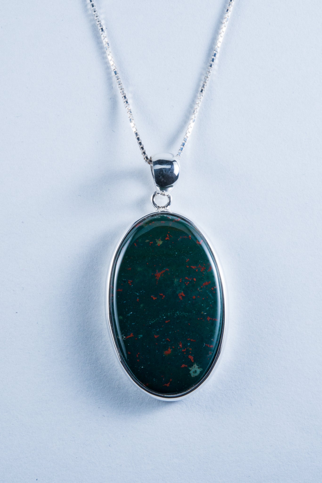 Bloodstone Sterling Silver Pendant (AZ068)