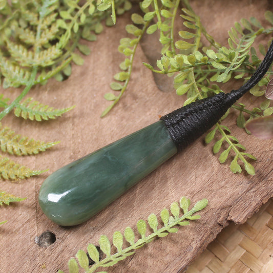 Roimata or Teardop carved from Inanga Pounamu - NZ Greenstone