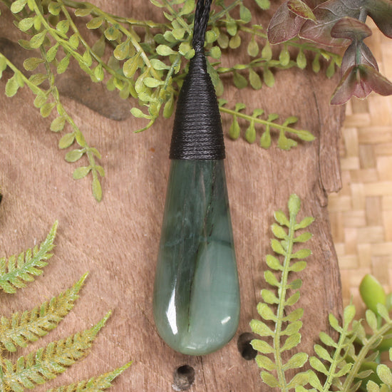 Roimata or Teardop carved from Inanga Pounamu - NZ Greenstone