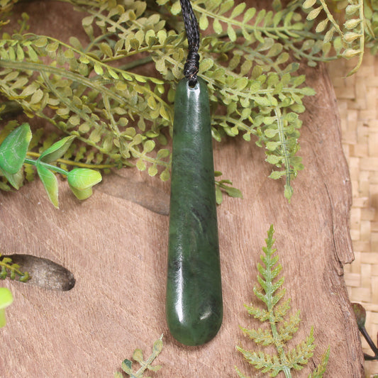 Roimata or Teardop carved from Hapopo Pounamu - NZ Greenstone