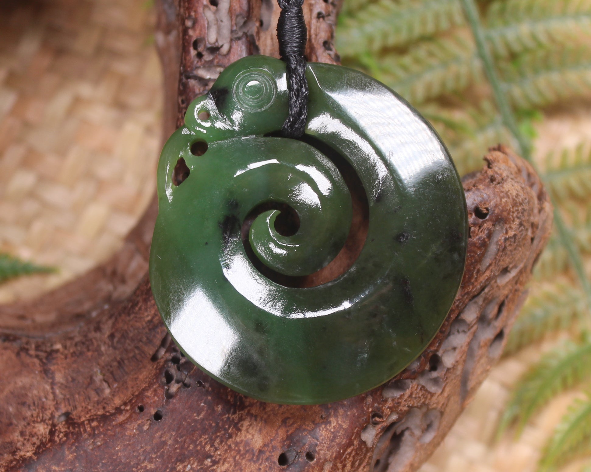 Koropepe carved from Rimu Pounamu - NZ Greenstone