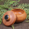 Wooden container with Moss Agate set into lid 