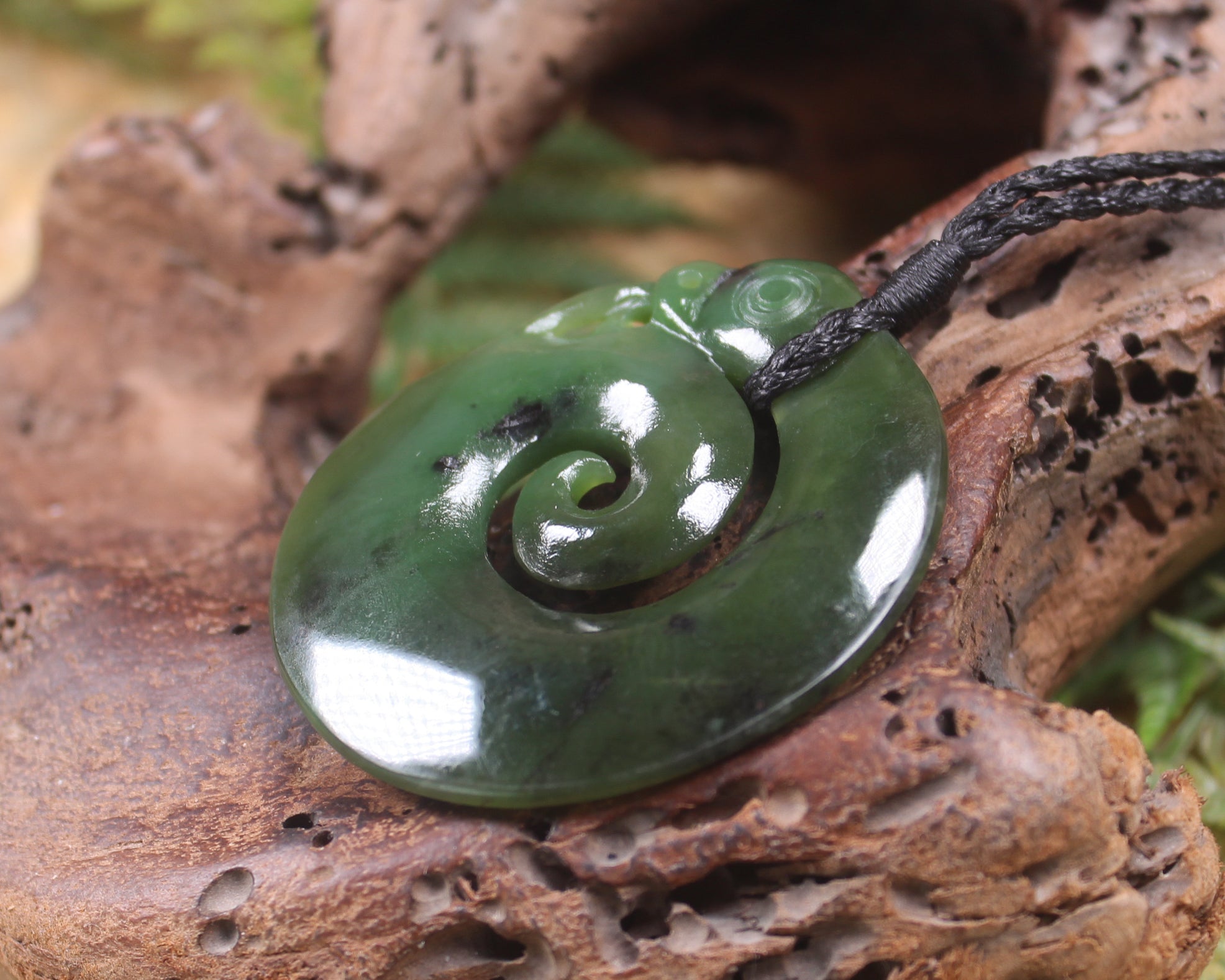 Koropepe carved from Rimu Pounamu - NZ Greenstone