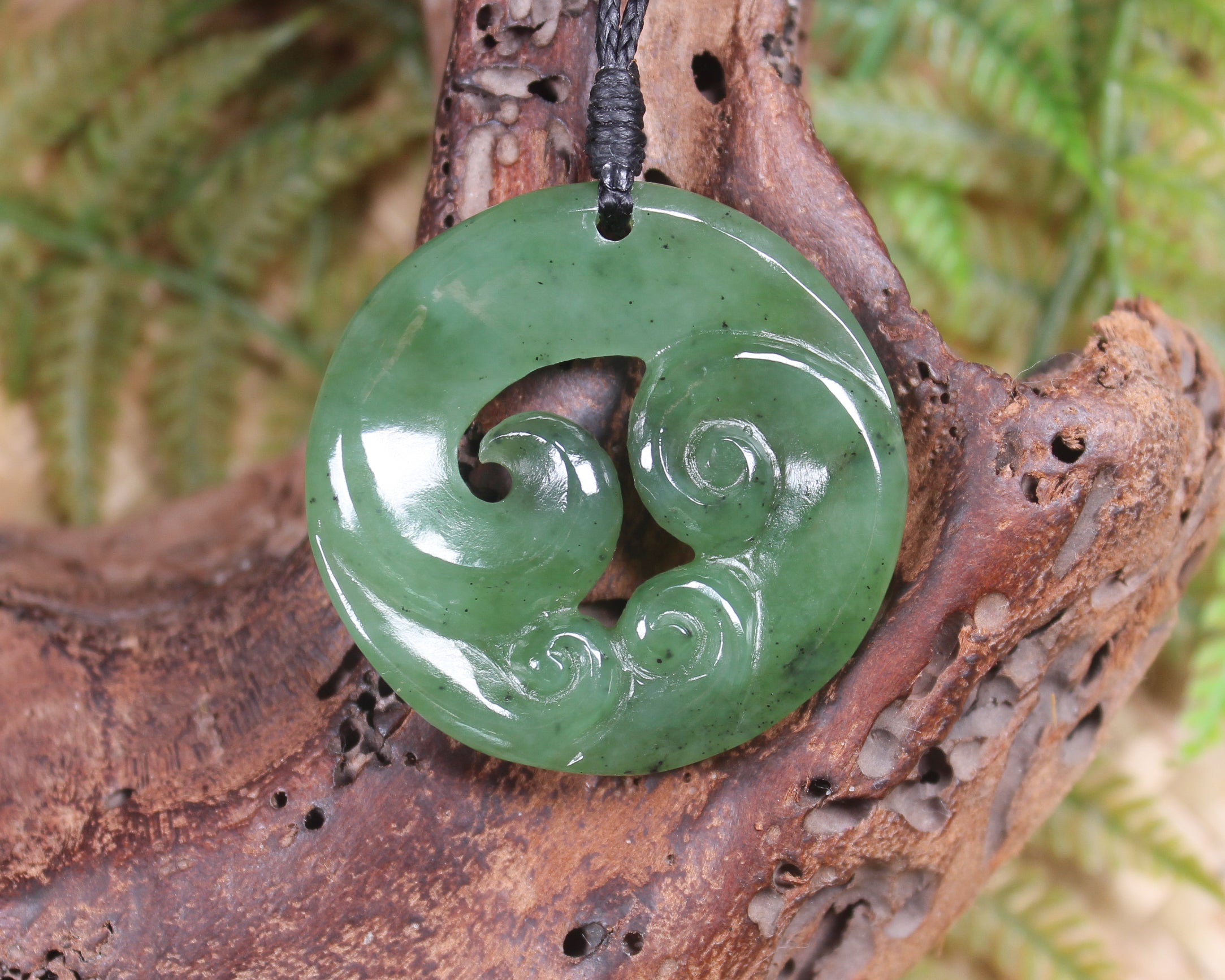 Koru carved from Hapopo Pounamu - NZ Greenstone