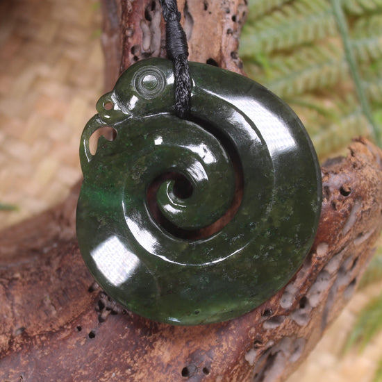 Koropepe carved from Rimu Pounamu - NZ Greenstone