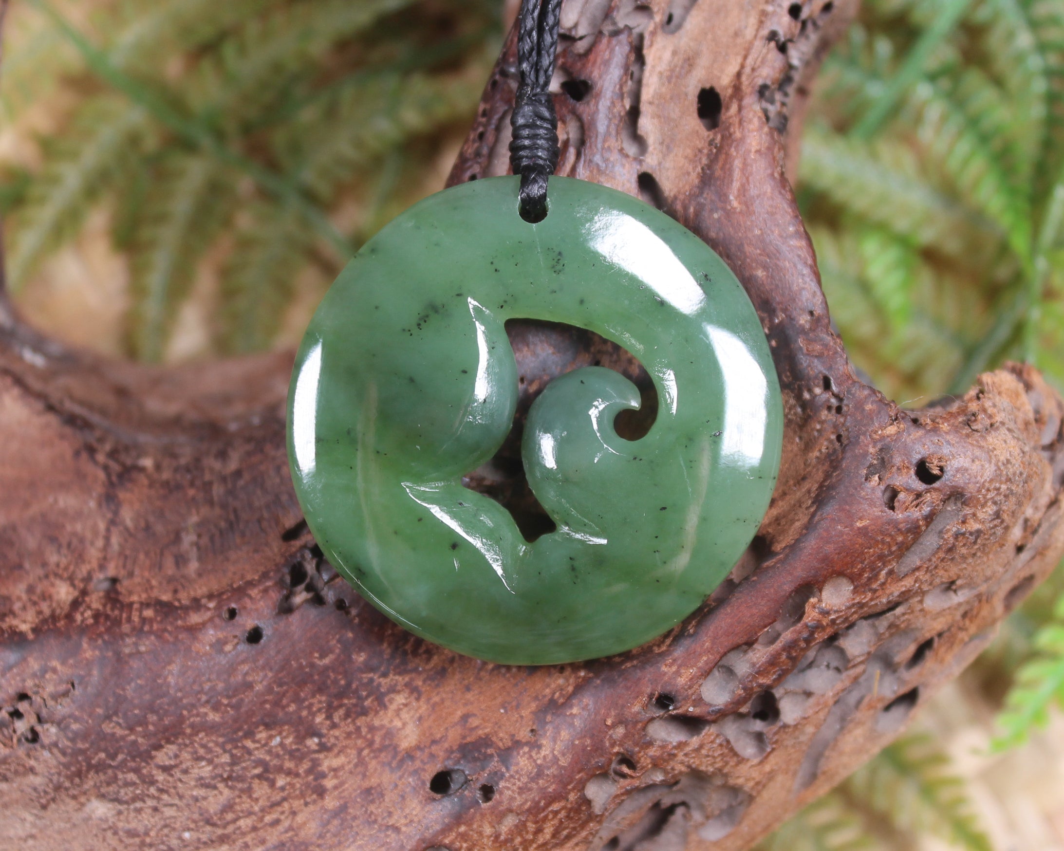 Koru carved from Hapopo Pounamu - NZ Greenstone