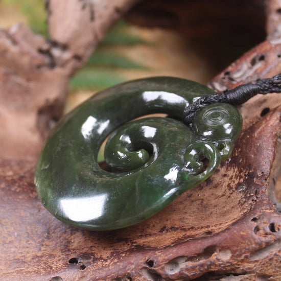 Koropepe carved from Rimu Pounamu - NZ Greenstone