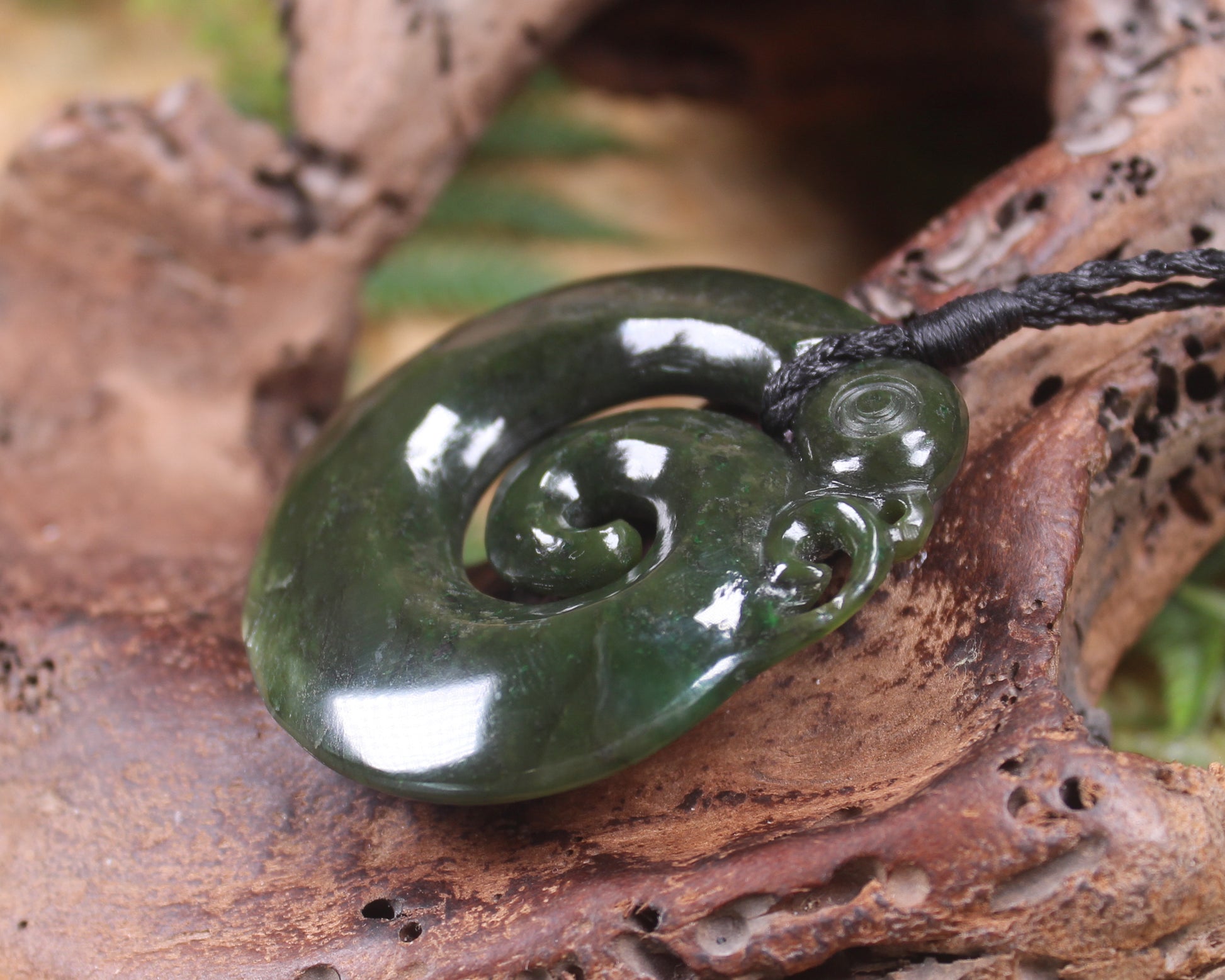 Koropepe carved from Rimu Pounamu - NZ Greenstone