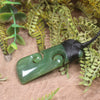 NZ Greenstone Medium Toki with Koru Pendant (CB073) Hapopo Pounamu