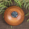 Wooden container with Moss Agate set into lid 