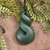Twist or Pikorua carved from Kawakawa Pounamu - NZ Greenstone