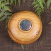 Wooden container with Moss Agate set into lid 