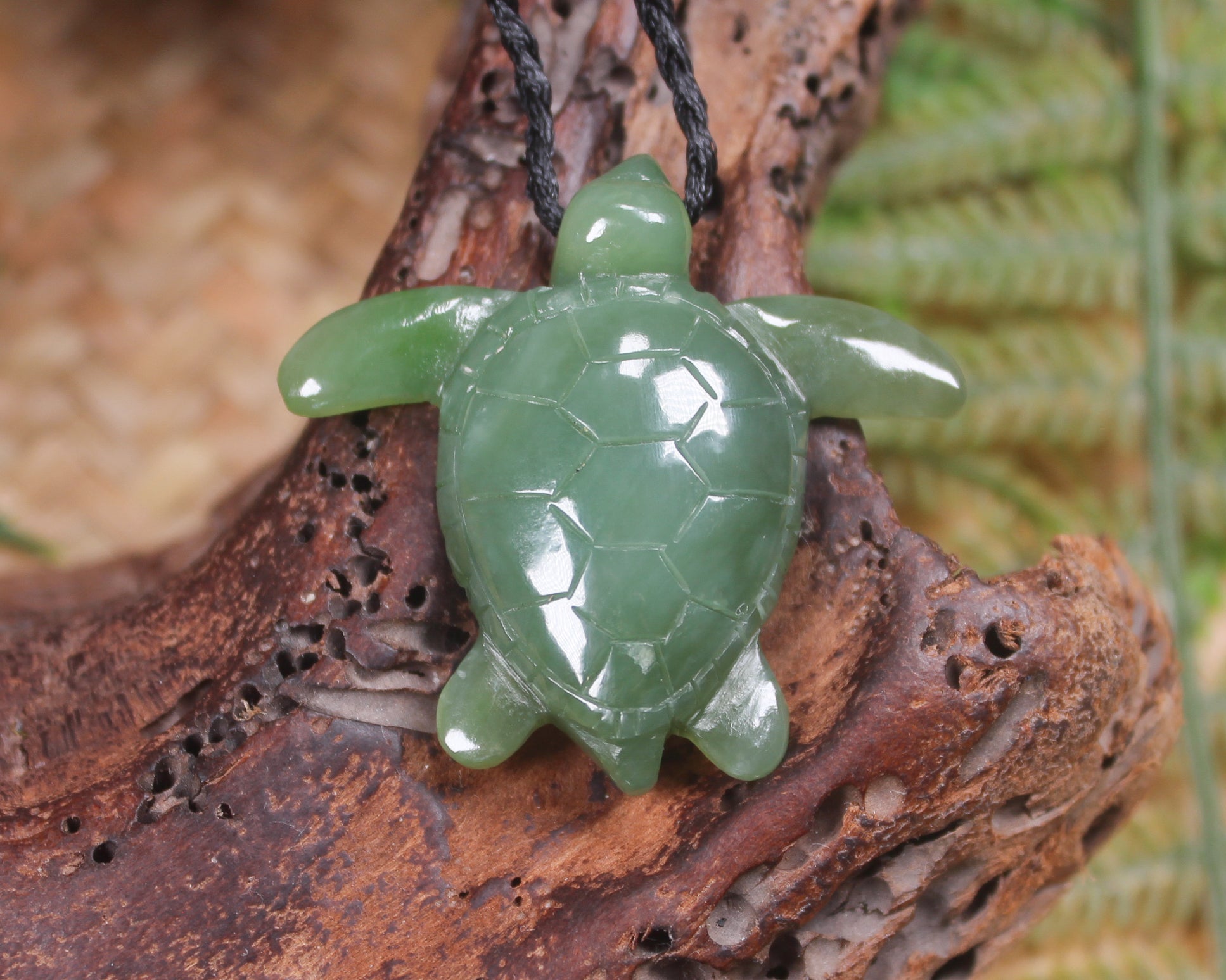 Turtle carved from Inanga Pounamu - NZ Greenstone