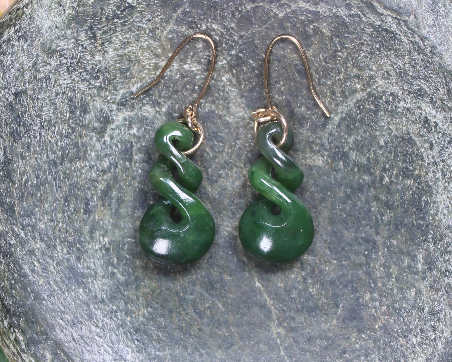 9k Gold Kawakawa Pounamu Earrings