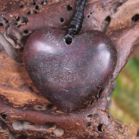 Heart carved from Rhodonite 