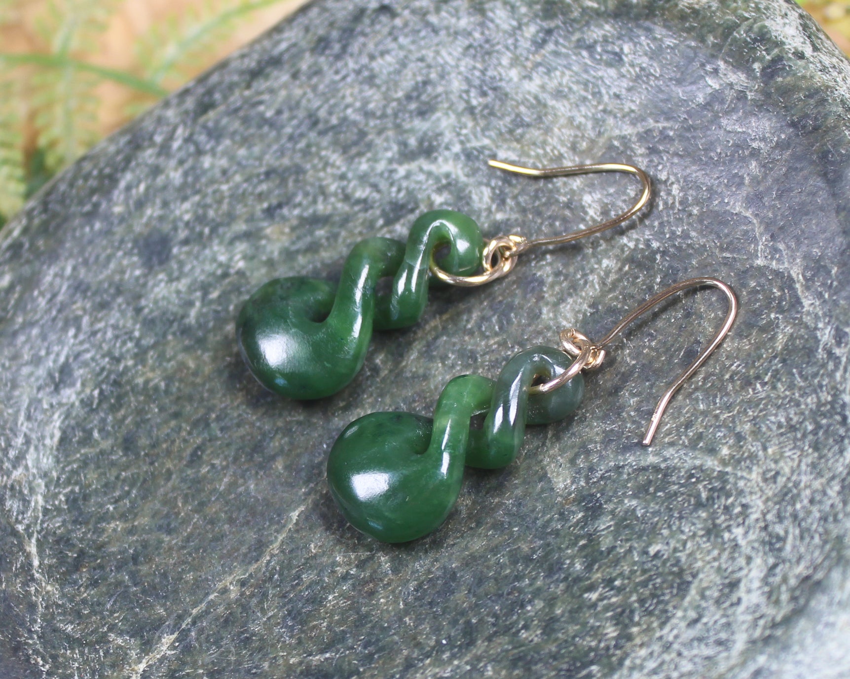 9k Gold Kawakawa Pounamu Earrings