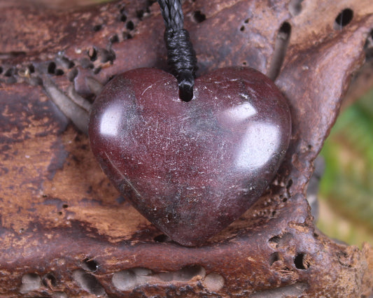 Heart carved from Rhodonite 