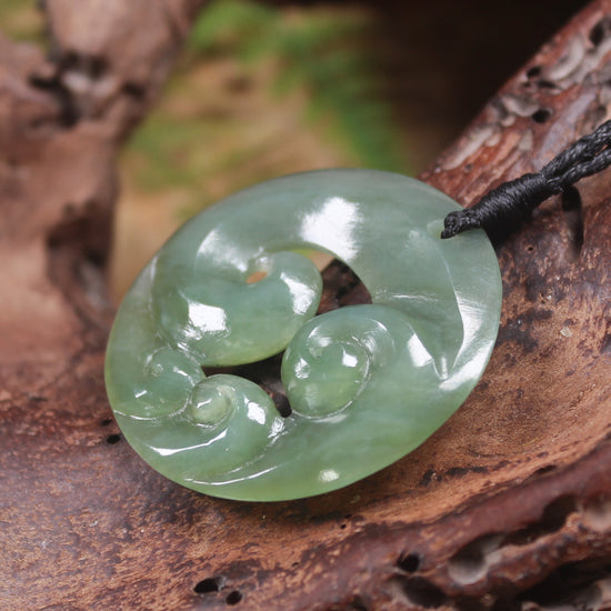Koru or Spiral carved from Inanga Pounamu - NZ Greenstone