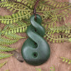 Koru Twist carved from Kawakawa Pounamu - NZ Greenstone