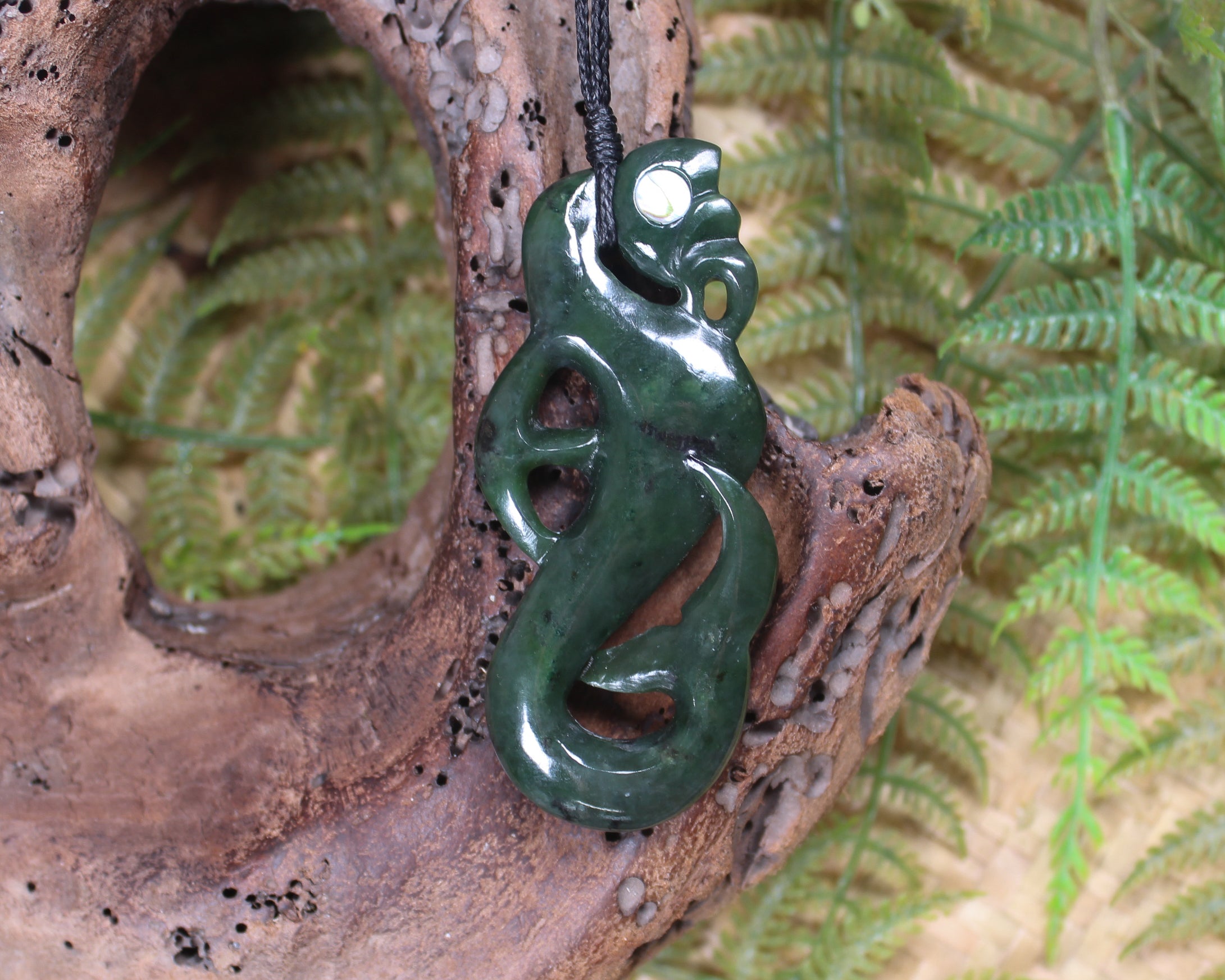 Manaia pendant carved from Rimu Pounamu - NZ Greenstone