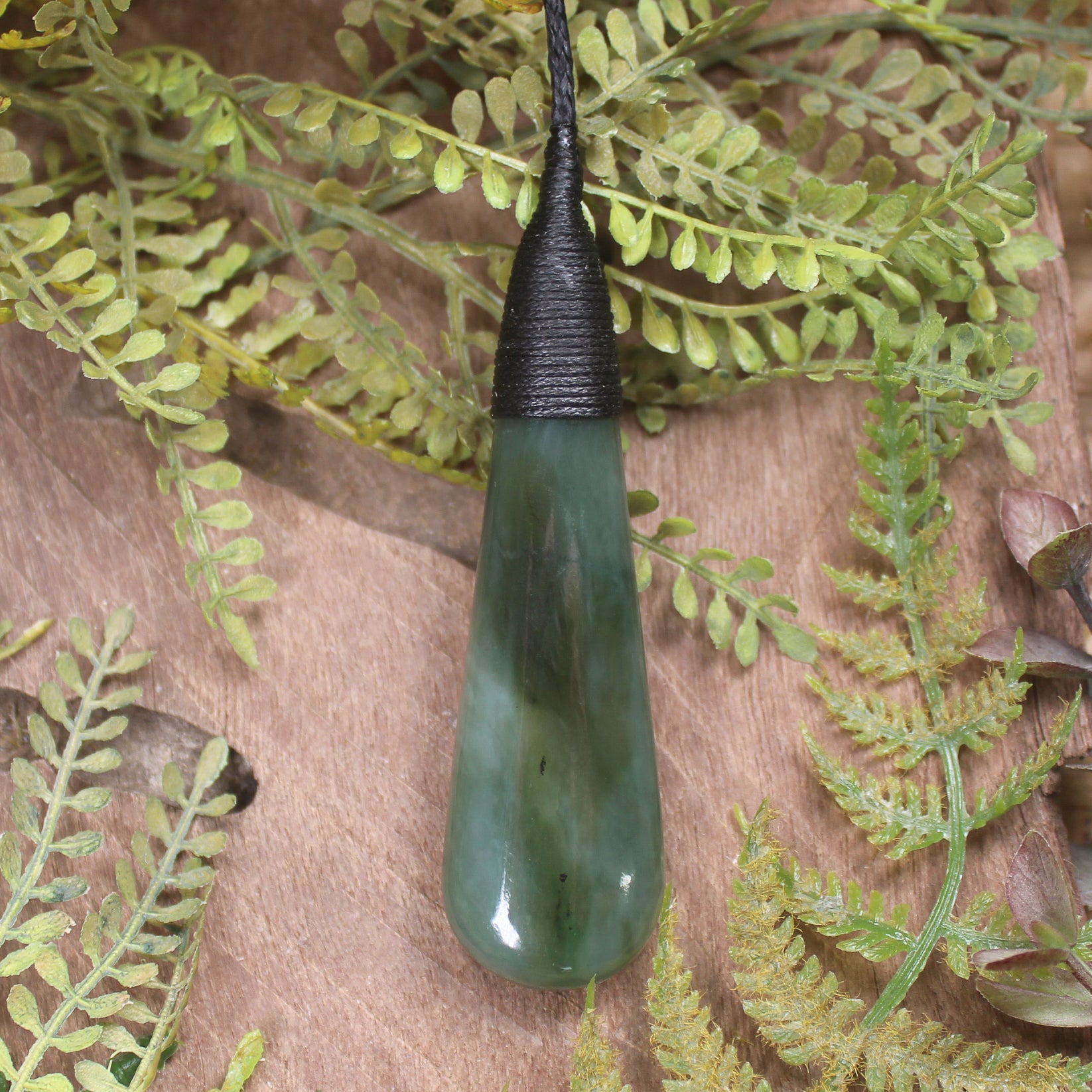 Roimata or Teardrop carved from Inanga Pounamu - NZ Greenstone