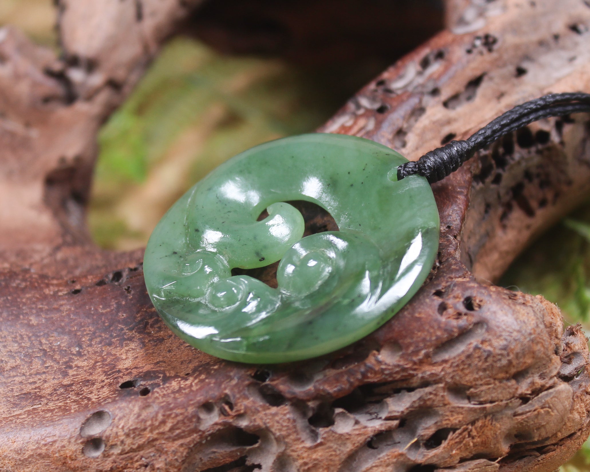 Koru carved from Hapopo Pounamu - NZ Greenstone