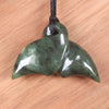 Whale tail carved from Hapopo Pounamu - NZ Greenstone
