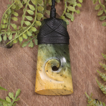 Flower Jade Pounamu Toki with Koru