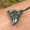 Whale tail carved from Hapopo Pounamu - NZ Greenstone