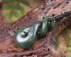 Twist carved from Kawakawa Pounamu - NZ Greenstone