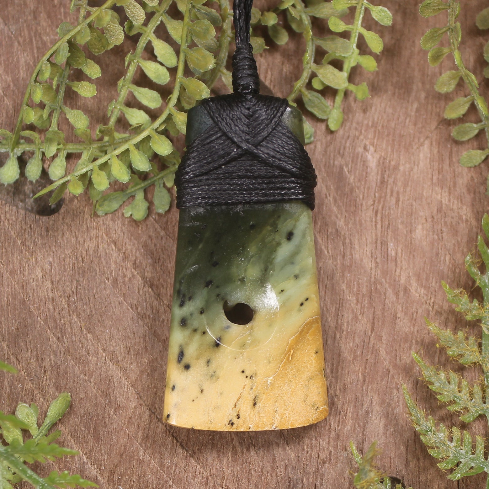 Flower Jade Pounamu Toki with Koru