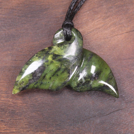 Whale Tail carved from Douglas Creek Pounamu - NZ Greenstone