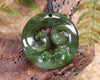 Koru carved from Rimu Pounamu - NZ Greenstone