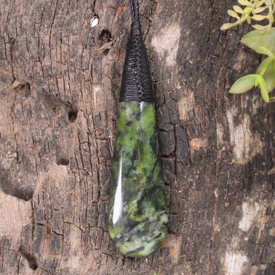 Roimata Teardrop carved from Douglas Creek Pounamu - NZ Greenstone