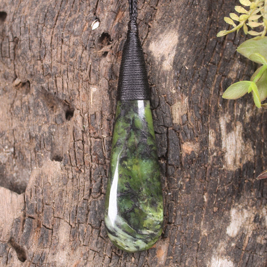 Roimata Teardrop carved from Douglas Creek Pounamu - NZ Greenstone