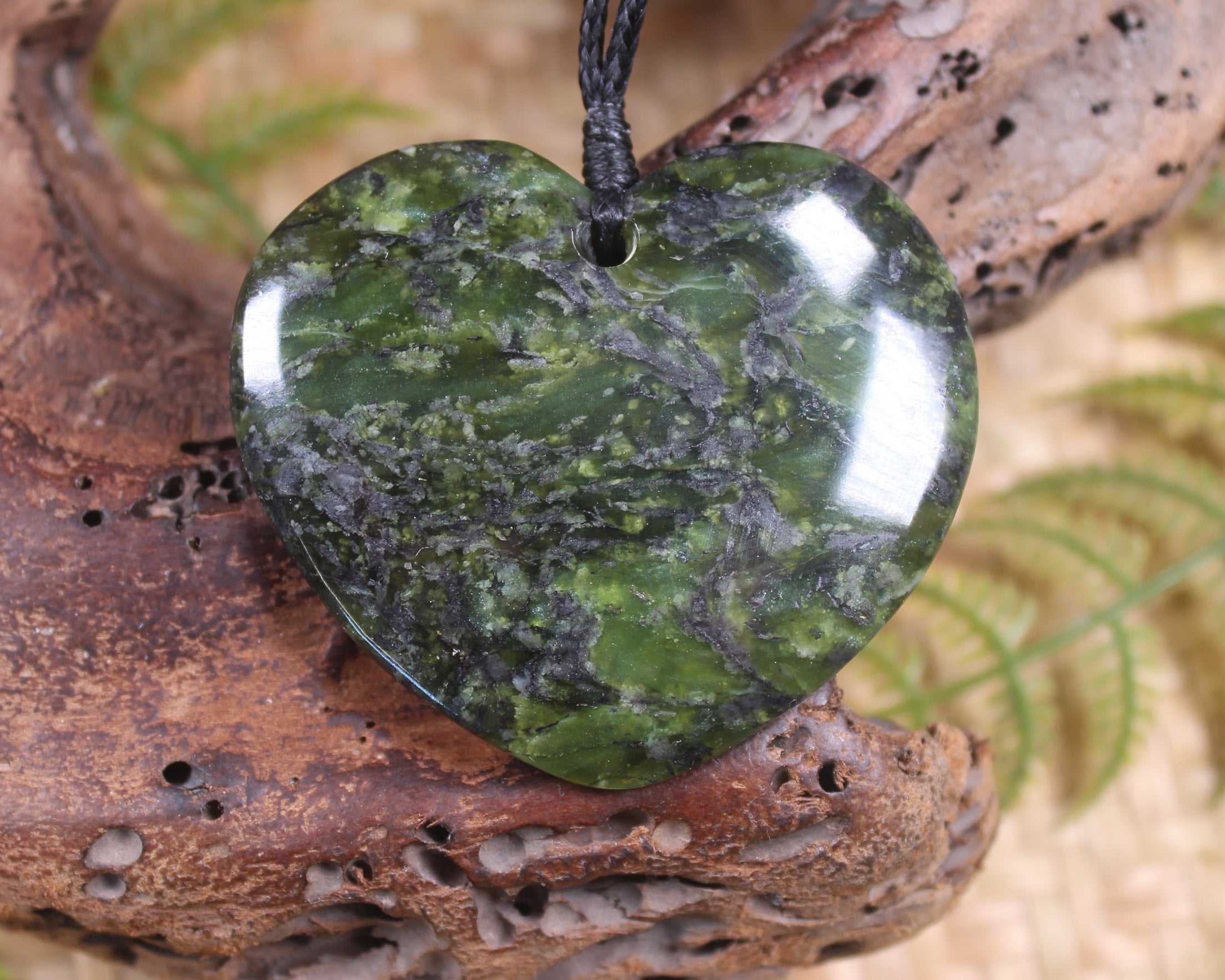 Heart carved from Douglas Creek Pounamu - NZ Greenstone