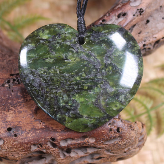 Heart carved from Douglas Creek Pounamu - NZ Greenstone