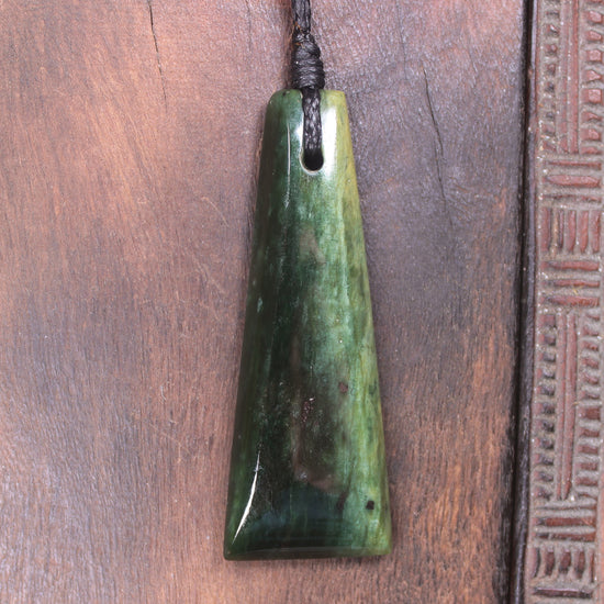 Flower Jade Pounamu Toki Pendant - NZ Greenstone