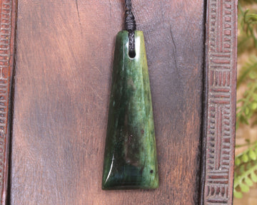 Flower Jade Pounamu Toki Pendant - NZ Greenstone
