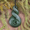 Koru Twist carved from Kawakawa Pounamu - NZ Greenstone